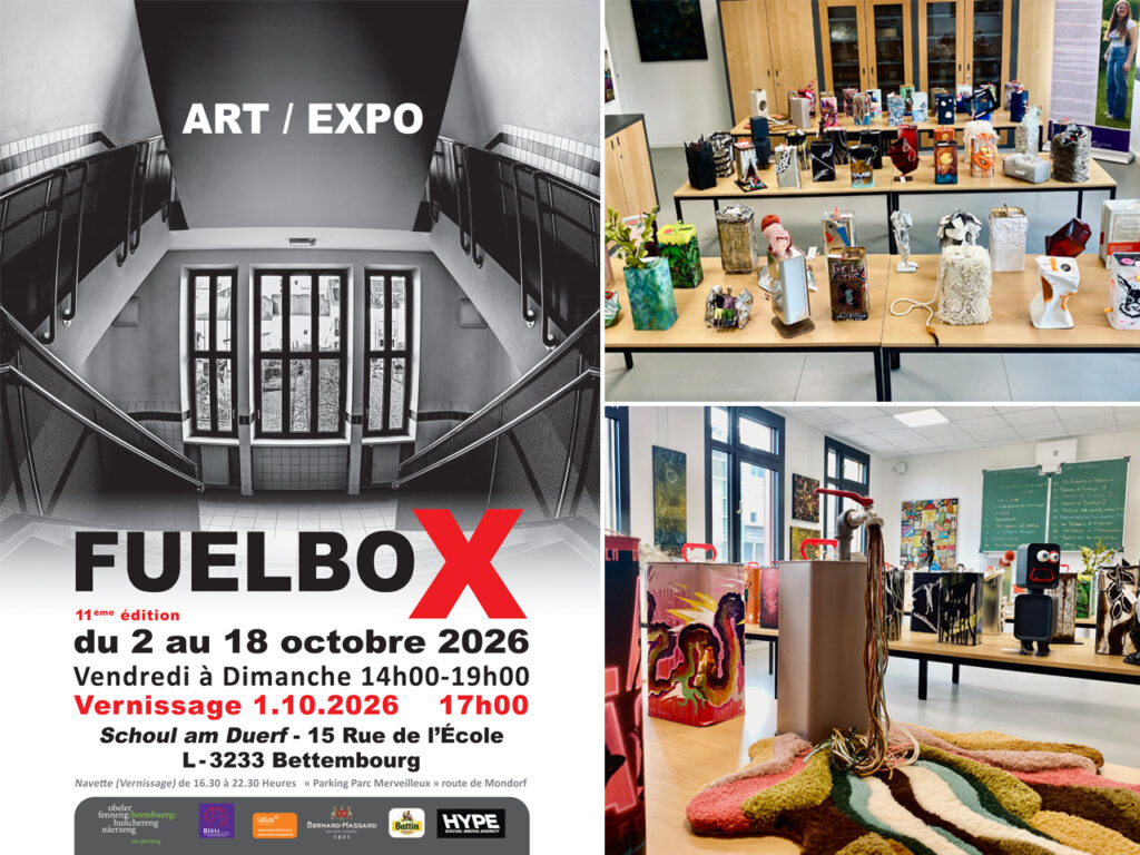 1er-18 octobre 2026 : Vernissage et exposition - FuelboX Bettembourg // 1.-18. Oktober 2026: Vernissage und Ausstellung - FuelboX Bettemburg