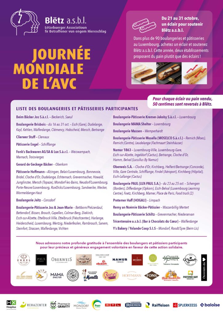 21. - 31. Oktober 2026: Ein Éclair oder ein Brot für den guten Zweck! // 21 - 31 octobre 2026 : Un éclair ou un pain pour soutenir Blëtz !